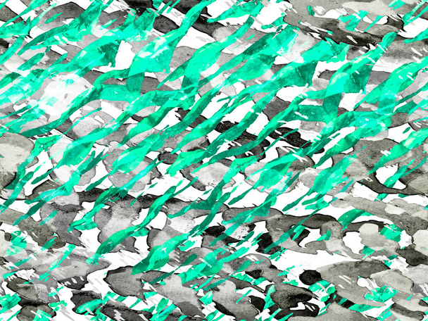 "Zebra Skin Print". Животный камуфляж. Африканский узор. Безшовный рисунок полос. Зеленый и Aqua Menthe Геометрическая текстура животных. Дизайн акварели. Абстрактная сафари-плитка. - Фото, изображение