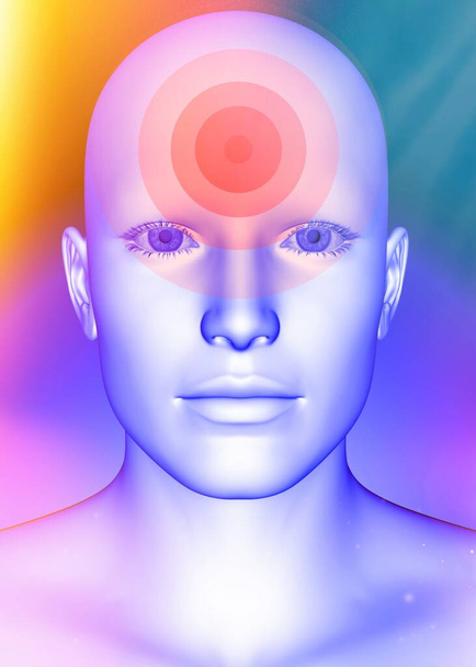 O conceito de dor de cabeça - 3D - Foto, Imagem