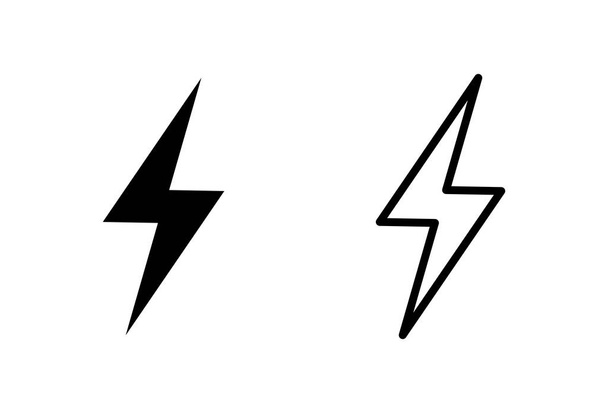 Набір піктограм блискавки. вектор електричної іконки. значок живлення. енергетичний знак
 - Вектор, зображення