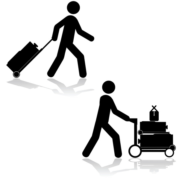 Carrying luggage - Vektor, Bild