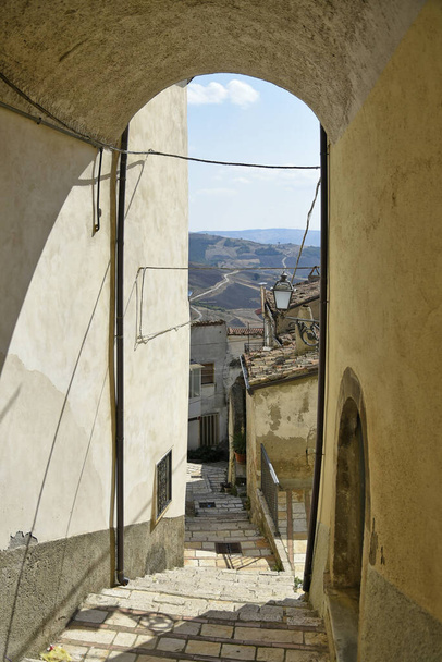A narrow street in San Bartolomeo in Galdo, a medieval village in the province of Benevento, Italy. - Photo, Image