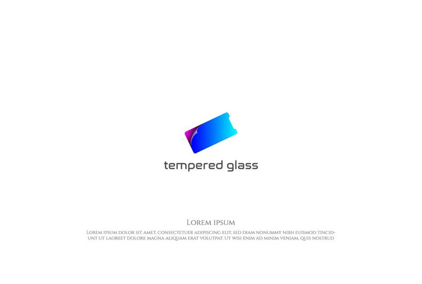 Moderno semplice minimalista Mobil telefono vetro temperato logo design vettoriale - Vettoriali, immagini