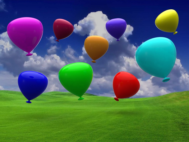 Balonlar parti kutlu dekorasyon - Fotoğraf, Görsel