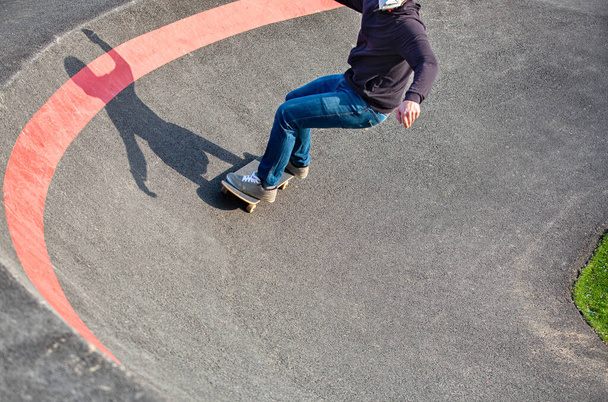 high-speed skater in the skatepark - Photo, Image