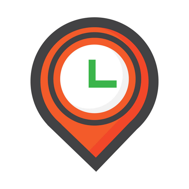 location illustration. location with time icon. can use for, icon design element,ui, web, mobile app. - Vector, Image