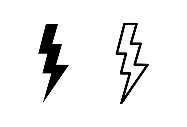 Conjunto de iconos Lightning. vector icono eléctrico. icono de poder. señal de energía - Vector, imagen