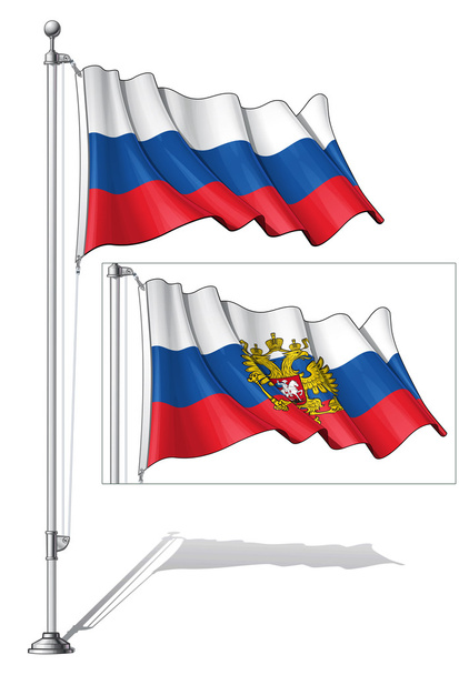 ポール ロシアの旗 - ベクター画像