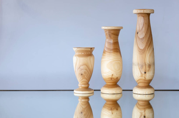 Vase models of different sizes made in wood lathe - Photo, Image