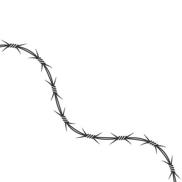 plantilla de diseño de ilustración de vectores de alambre de púas - Vector, Imagen
