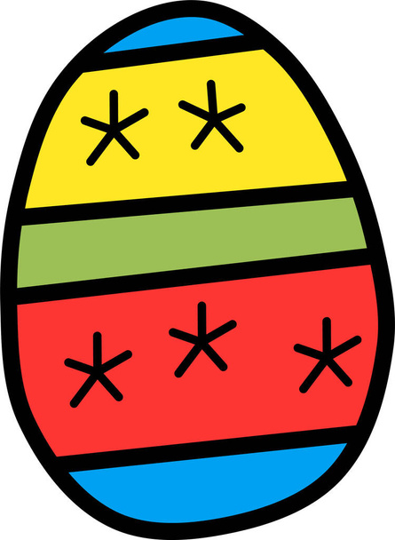 Osterei-Ikone, Osterkonzept, einfaches Illustrationsdesign  - Vektor, Bild