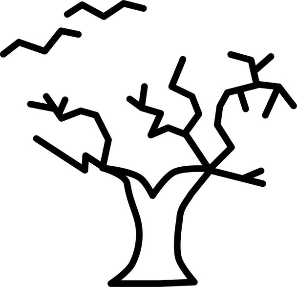 жовте дерево, концепція Хеллоуїна. веб-іконка проста ілюстрація
 - Вектор, зображення