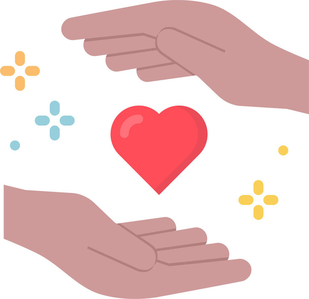hands with heart icon, simple illustration design  - Vector, Image