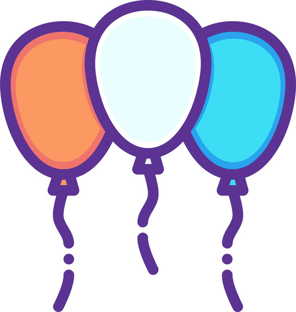 vector ilustración de globos con cinta, concepto de celebración - Vector, imagen