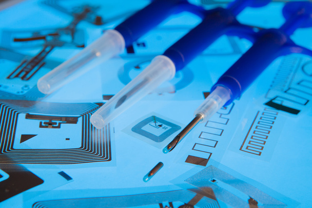 RFID implantation syringes and RFID tags - Photo, Image