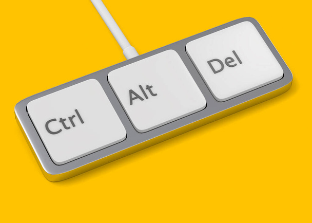 Ctrl Alt Del - Concept de clavier minimal - 3D - Photo, image
