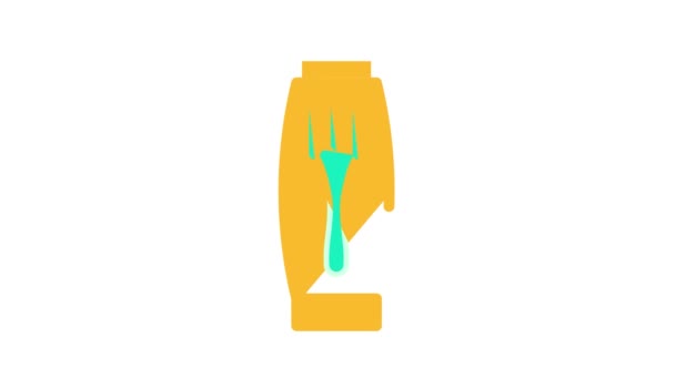 cutlery fork in pack color icon animation - Footage, Video