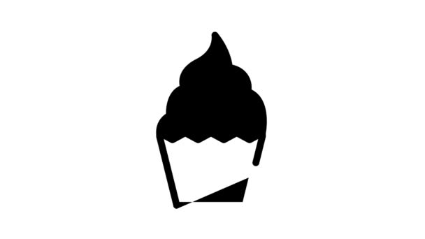 cake dessert glyph icon animation - Footage, Video