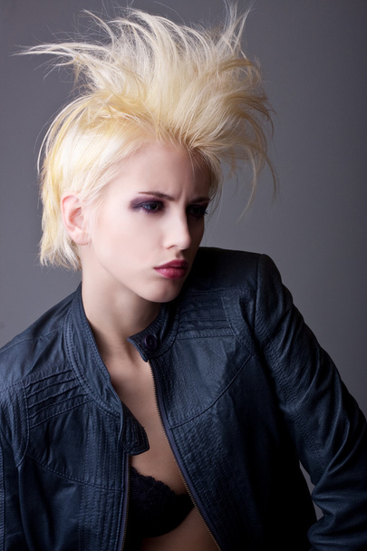 Emotive attractive punk blonde girl - Fotó, kép