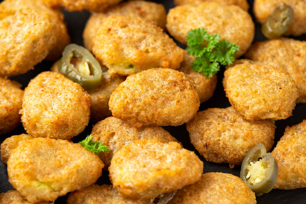 Crispy Jalapeno Popper with creamy cheese battered party food bites - Photo, Image