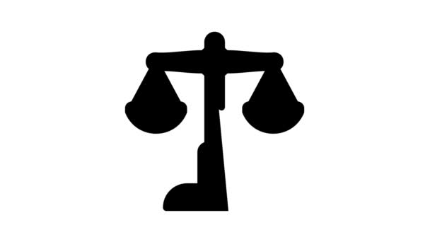 Чёрная иконка в судебных масштабах - Кадры, видео