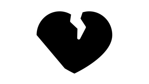 cuore spezzato icona glyph animazione - Filmati, video