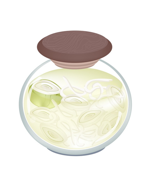 jar Цибуля маринована з солодовий оцет - Вектор, зображення