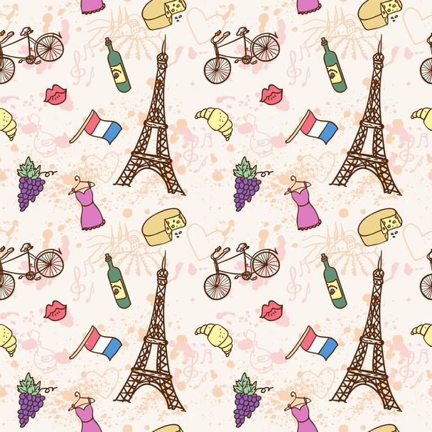 France Seamless pattern - Vector, Image