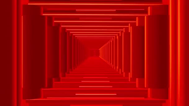 Kırmızı renkte soyut hareket eden tünel - Video, Çekim
