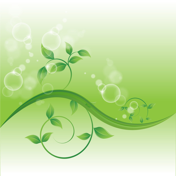 větev se zelenými listy - Vektor, obrázek