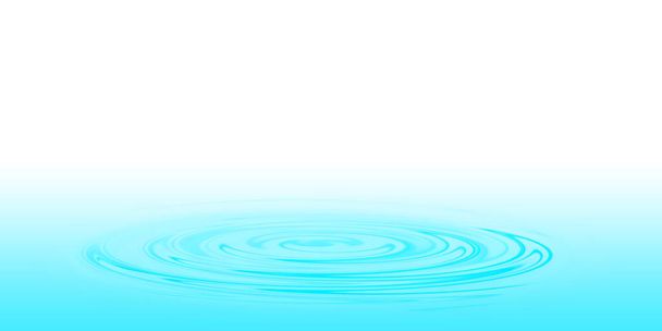 Una gota de agua azul en la superficie del agua 3d ilustración - Foto, Imagen