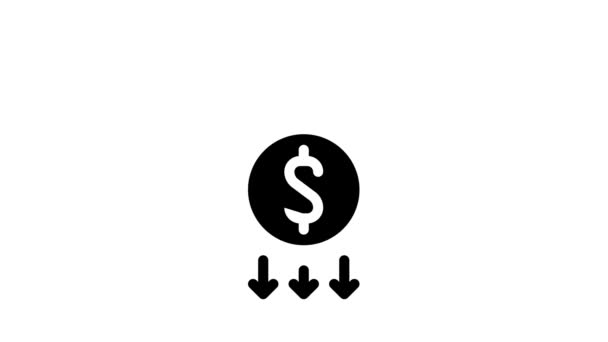Cashback nach dem Kauf Videospiel Glyphensymbol Animation - Filmmaterial, Video