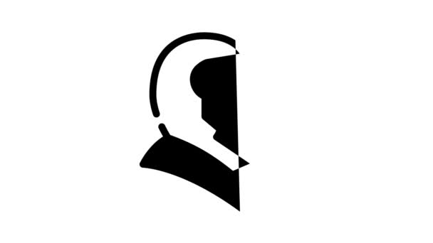 animace černé ikony rytířské helmy - Záběry, video