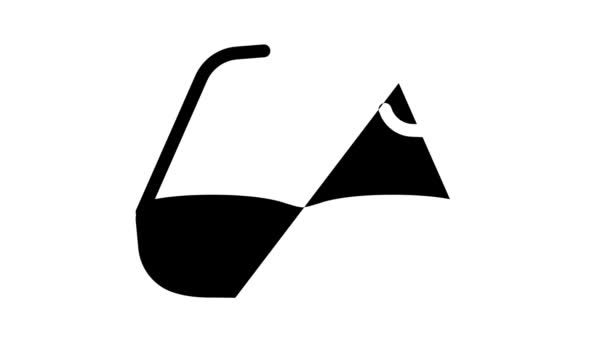 Brille mit Hörgeräte-Gadget Animation mit schwarzem Symbol - Filmmaterial, Video