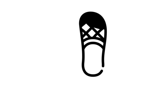 pantoufles chaussures noir icône animation - Séquence, vidéo