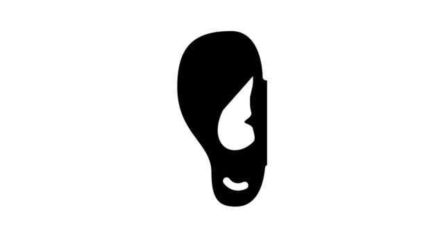 bone conduction hearing aid glyph icon animation - Footage, Video