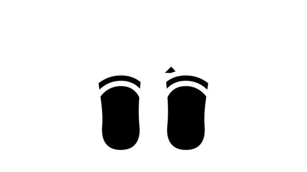 papucs cipő glyph ikon animáció - Felvétel, videó