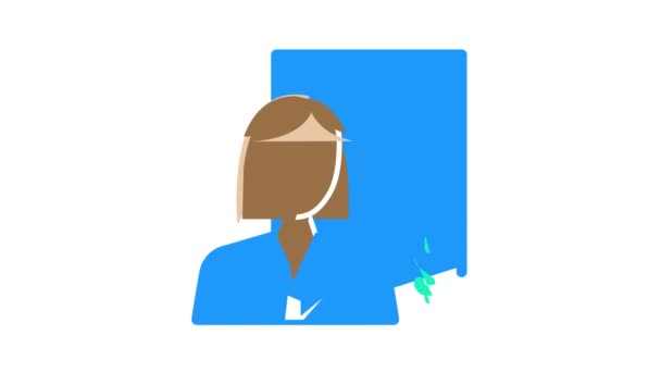 účetní žena práce barva ikony animace - Záběry, video