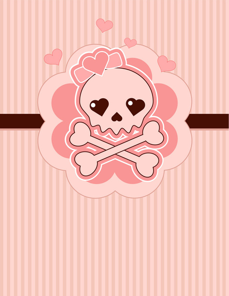 Very cute Love Skull place card with place for copy/text - Vetor, Imagem