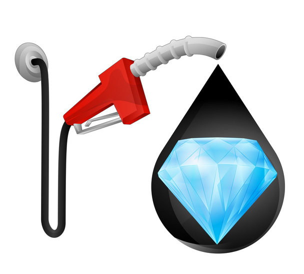 Diamond jewel in oil drop - Vector, Image