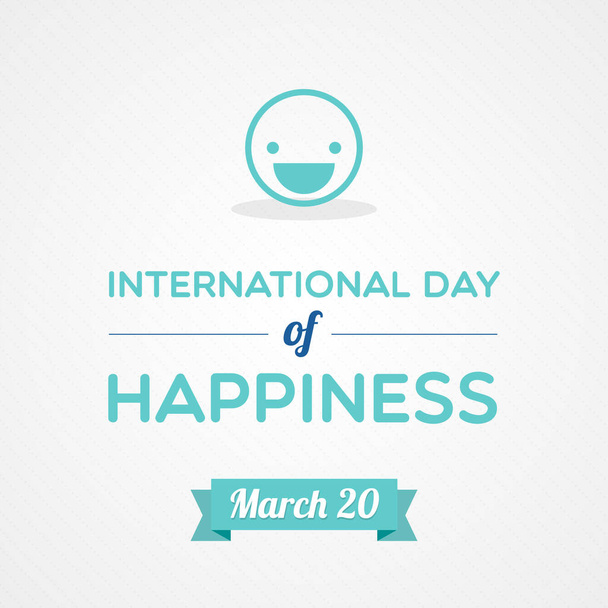 A boldogság nemzetközi napja. Március 20. Vektor illusztráció, lapos kialakítás - Vektor, kép