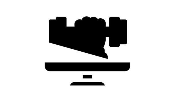 educazione fisica online glyph icona animazione - Filmati, video