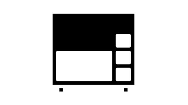 digitální animace ikon glyfu teploměru - Záběry, video