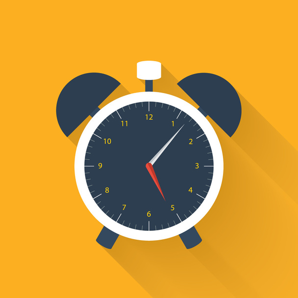 White alarm clock icon on a orange - Vektor, obrázek