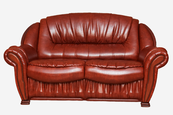 Новый кожаный диван изолирован на белом
 - Фото, изображение