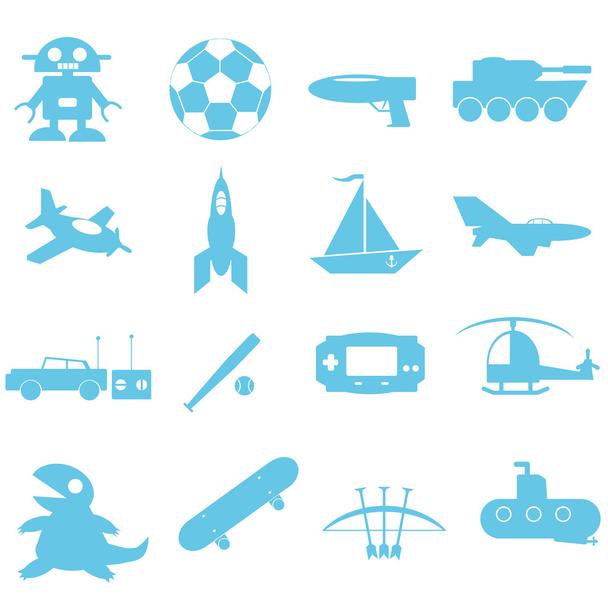 Toys for boy icon on white background - Vector, Imagen