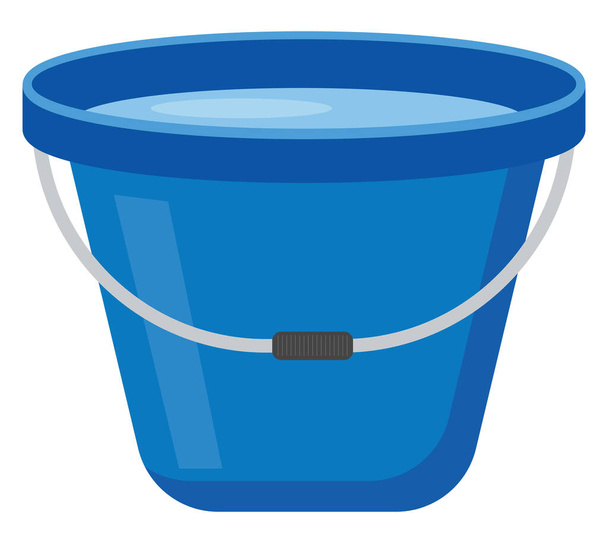 Bucket with water, illustration, vector on white background. - Vector, Image