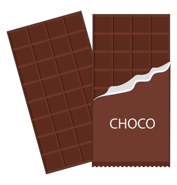 csokoládé bár, illusztráció, vektor fehér háttér. - Vektor, kép