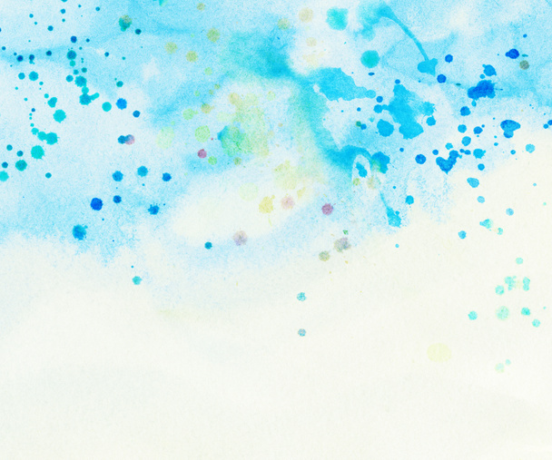 light blue cloud and sky with watercolor splashes - Photo, Image