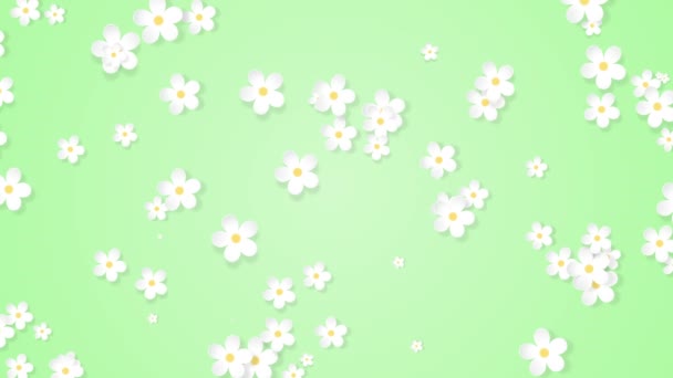 Creciente fondo floral, flores de papel que aparecen, patrón botánico, ramo redondo nupcial, artesanía de papel, animación 4k - Metraje, vídeo