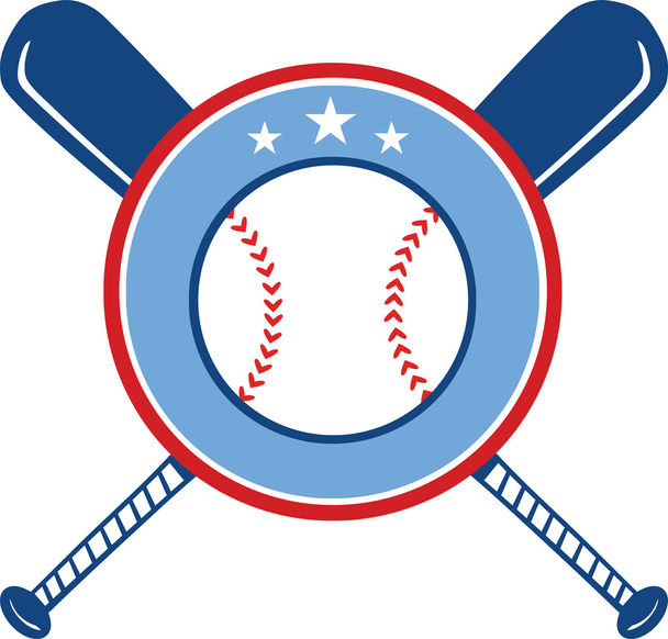 Crossed Baseball Bats And Ball Banner - Photo, Image
